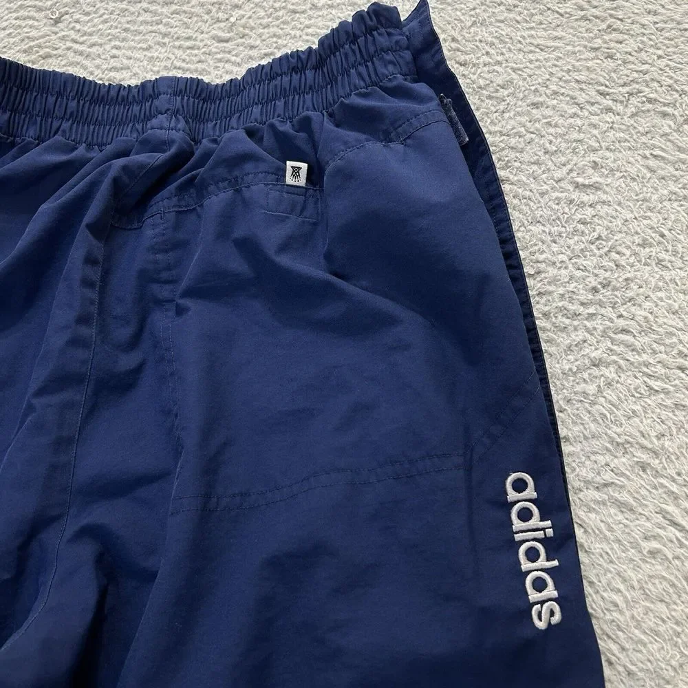 Vintage‎ Adidas Track Pants Mens Medium Blue Tear Away Leg Elastic Waist Y2K